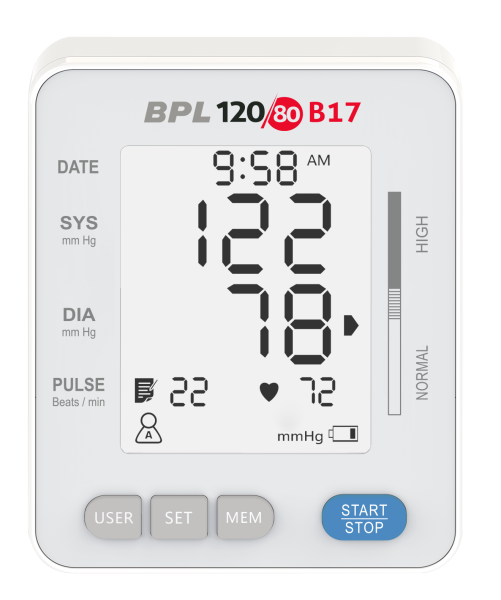 BPL Digital BP Monitor 120/80 B17