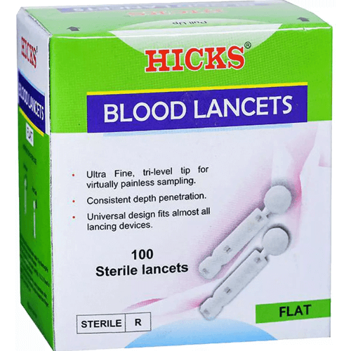 Hicks Blood Lancets Flat, 100 Glucometer Lancets
