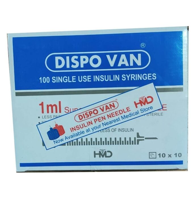 Luer Lock Dispovan 2 Ml Syringe With Needle, 100 Single Use